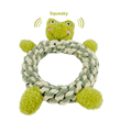 Eco-Frog Macrame Dog Toy- Plush, Squeaky, Fashion
