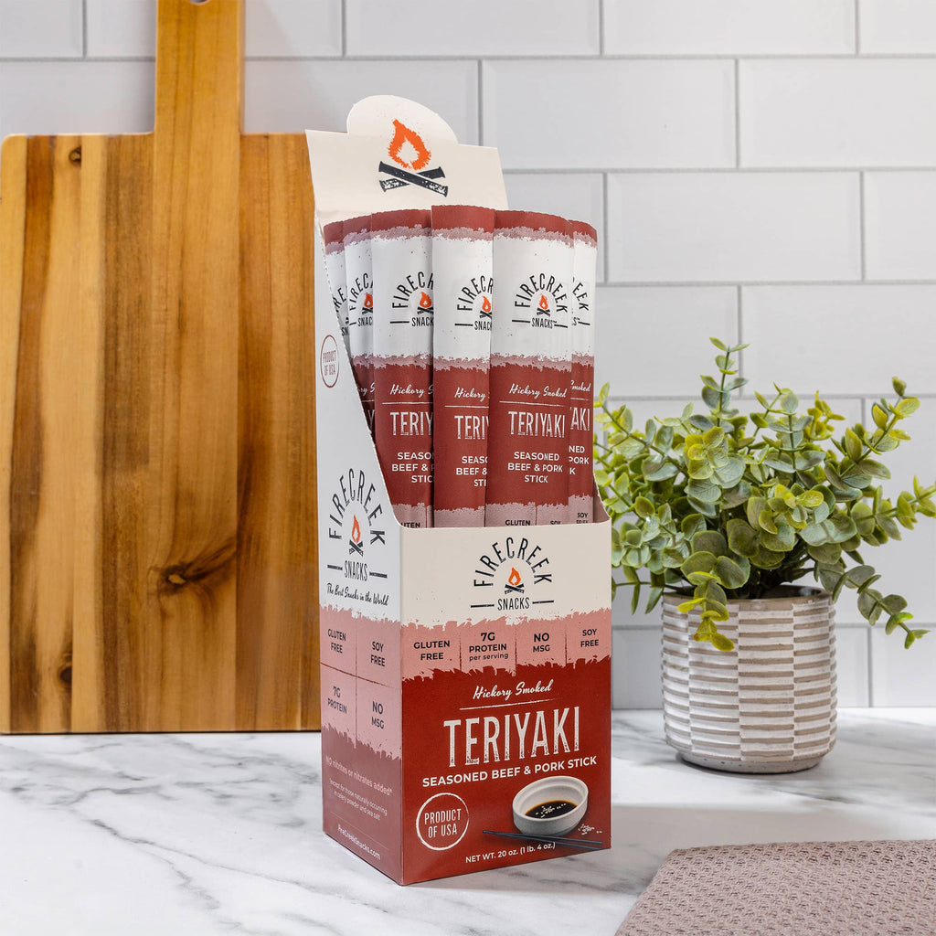 FireCreek Snacks Teriyaki Beef & Pork Meat Sticks – 20ct