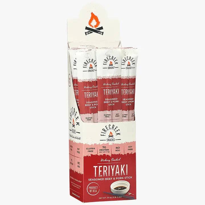 FireCreek Snacks Teriyaki Beef & Pork Meat Sticks – 20ct