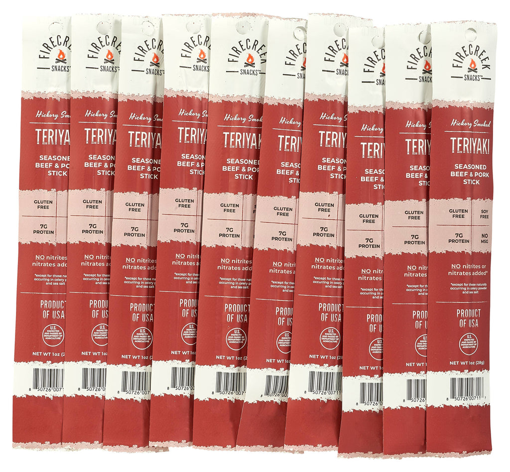 FireCreek Snacks Teriyaki Beef & Pork Meat Sticks – 20ct
